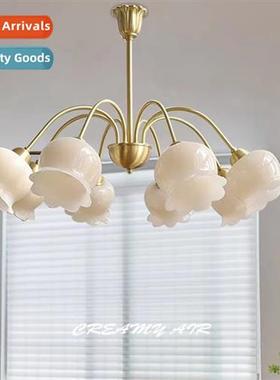 French cream wind bell orchid flower chelier American retro