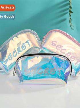 Large capacy pvc illusi skincare cosmetic bag zipper bag por