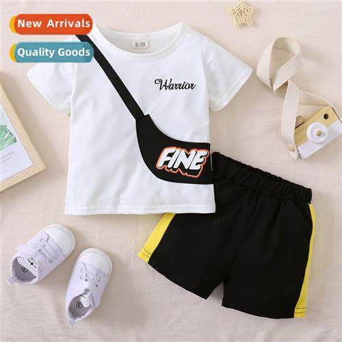 Boys spring  autumn  2023 new n letters printed top + solid