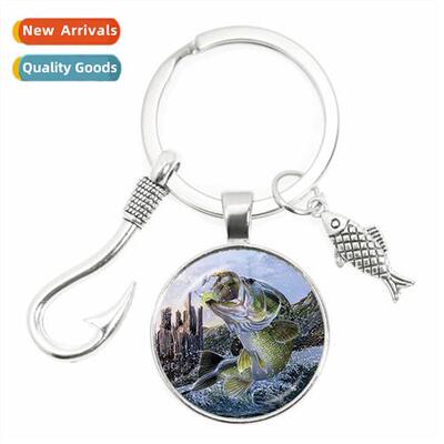 GONE FISHING Keychain Fishing Enthusiast Time Gem Keychain P