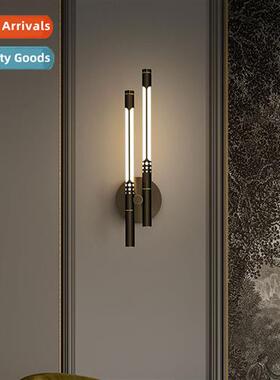 Light luxury all copper wall lamp living room background wal