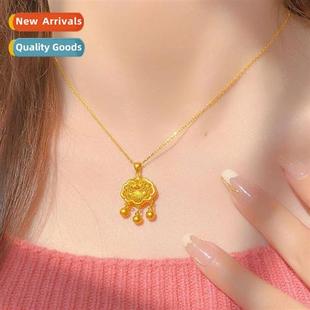 hollow peace lock Vintage female style necklace plat Chinese