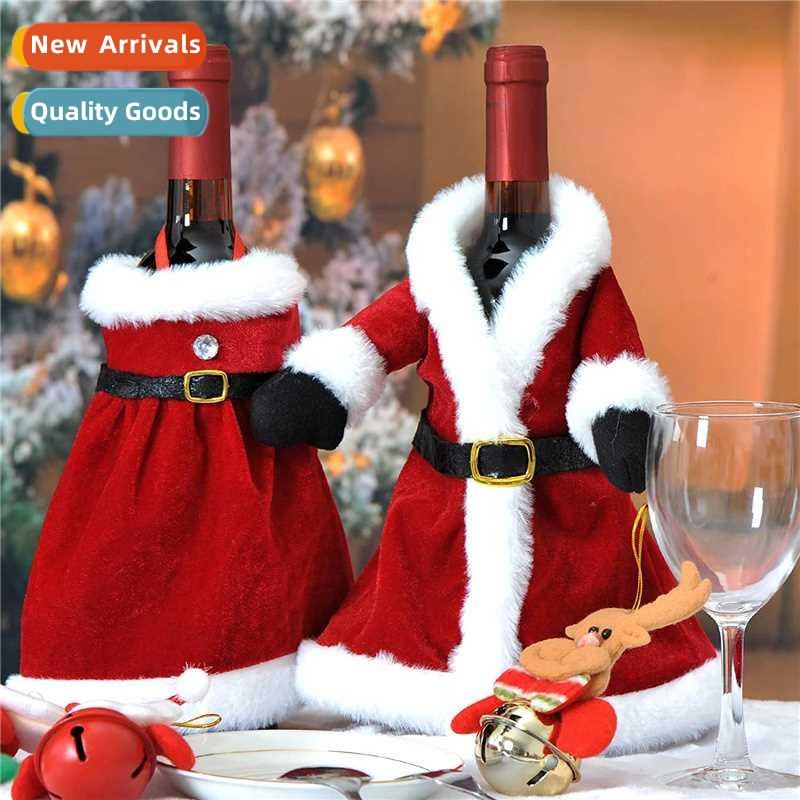 Creative Christmas Wine Bottle Set Golden Velvet Dress Wine