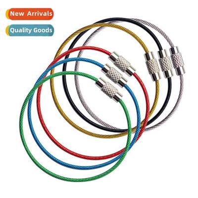 Color encapsulated wire rope keychain key ring stainless ste
