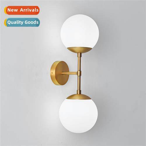 Scinavian simple glass orb wall lamp living room bedroom stu
