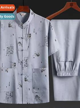 Middle-aged and elderly Tang su mens grandfar summer short-s