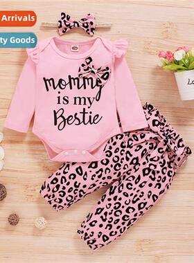 Spring  Autumn Pants Set Womens Alphabet Fall Pullover Set C