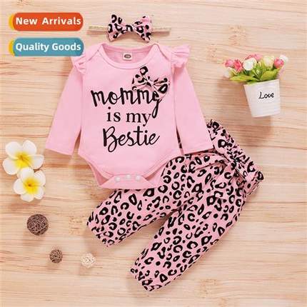 Spring  Autumn Pants Set Womens Alphabet Fall Pullover Set C
