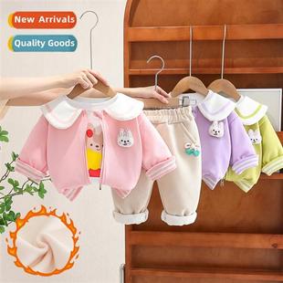 2023 new three winter big padded baby Girls childrens