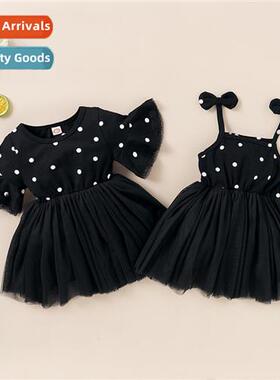 Girls spring  fall  2020 new n sleeveless halter polka dot m