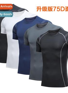 New sports tights mens gym running breathable sweat-absorbin