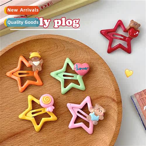 New carto star pin pentagram bb clip card broken  Yuanqi gir