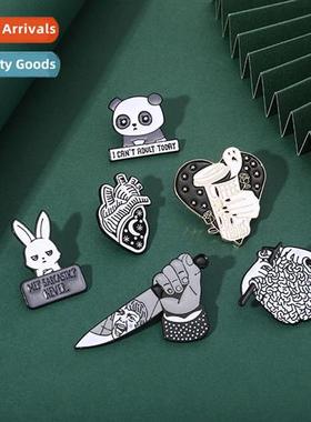 Halloween Spooky Series Metal Brooch Carto Animal Alloy Badg