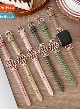 适用Apple leather metal buckle strap apple watch8/7/SE/654 p