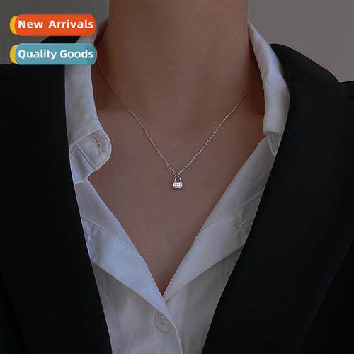 Glter diamd lock necklace women hundred ins cold wind minima