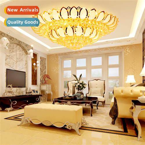 Modern gold round crystal lamp living room lamp led ceiling