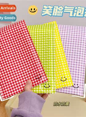 Ins wind cute smiley face color plaid courier bags envelope