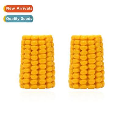 New creative carto cute resin corn earrings retro fashi simu