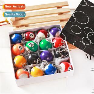 Creative gifts large colorful billiard ball pendant keychain