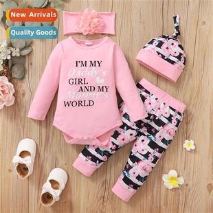 print 2022 sleeved winter new top Girls letter fall