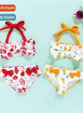 Girls spring  fall  2020 new   small children halter strawbe