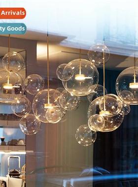 Italian restaurant chelier Scinavian glass bubble lamp simpl