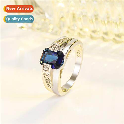 Set wh blue crystal ring women new high grade blue crystal r