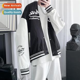 new American jacket Mens baseball fall splicing 2021 style