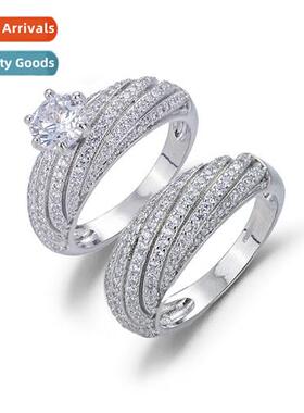 Full Diamd Engagement Ring Womens Set Elegant Fashi Full Dia