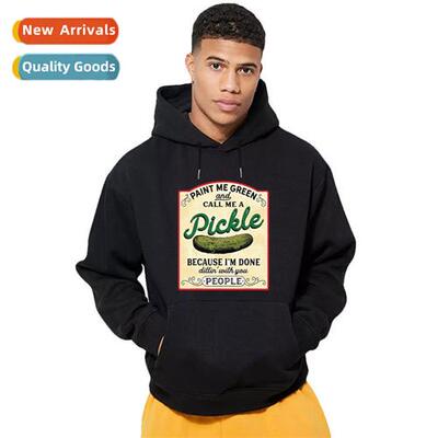 Intage Canned Pickles Pickle Can Slouchy Hoodie Loose Mens &