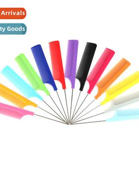 Hair sal pressial steel needle comb multi-color plastic poin