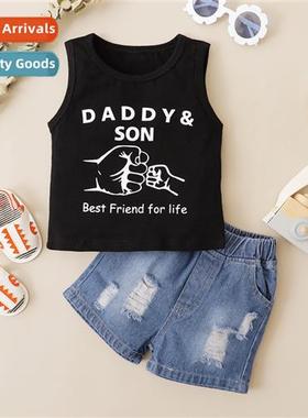 Boys spring  fall  2022 new n letters printed sleeveless top