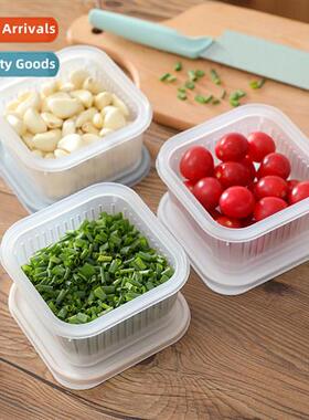 Oni  Ginger Crisper wh Lid Drain Storage Box Fridge Fru  Veg