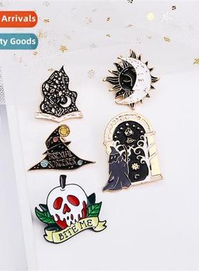 New Halloween metal brooch alloy drip oil skull badge persal