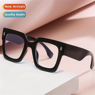 Nail Ligh Legs Blue Anti Retro Rice Frame Square Lens Chunky