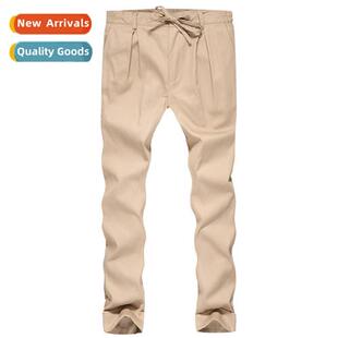 Mens Casual Pants 2018 New Mens Solid Color Casual Drawstrin