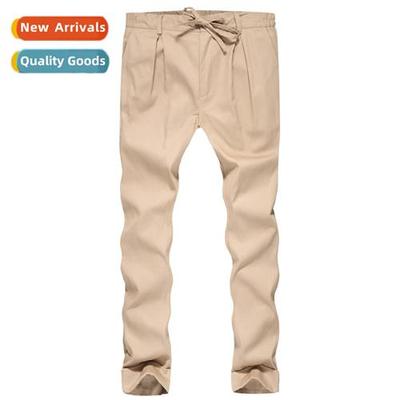 Mens Casual Pants 2018 New Mens Solid Color Casual Drawstrin