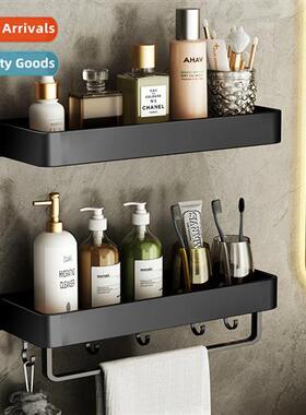 Bathroom shelf bathroom wall hanging toilet black towel bar