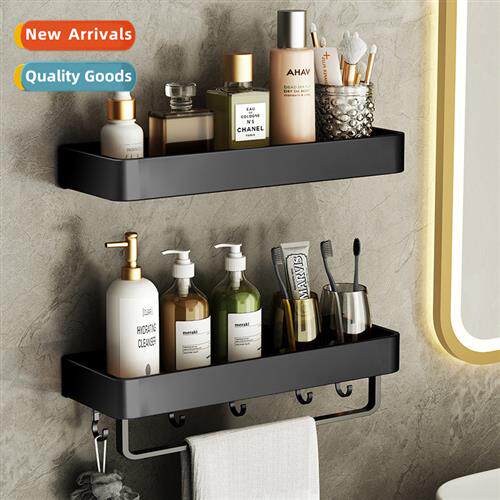 Bathroom shelf bathroom wall hanging toilet black towel bar