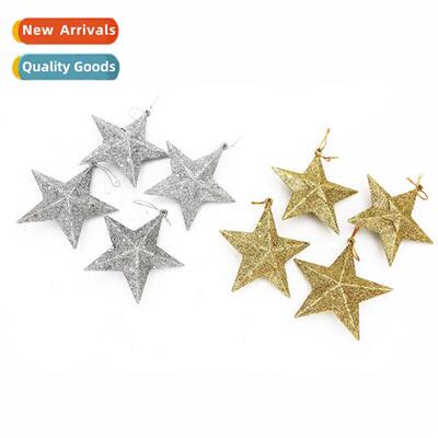 Christmas decoratis gold dust  pentagram Christmas e hanging