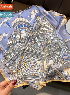 Brish archecture retro spring and summer fashi 53cm silk sil