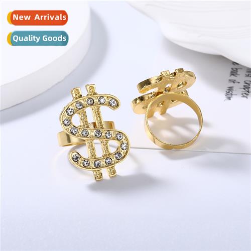 HIPHOP Nightclub Dollar Symbol Open End Rings Mens and Women