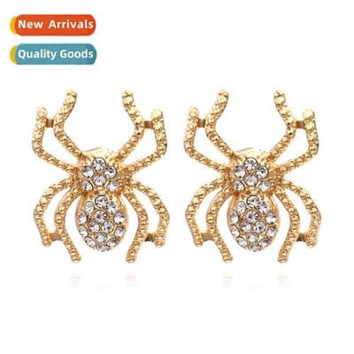 New innovative persaly small spider earrings alloy diamd ear