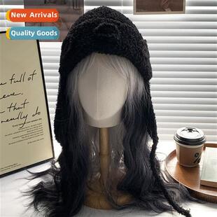 Korean versi retro show face small knted warm ear protecti