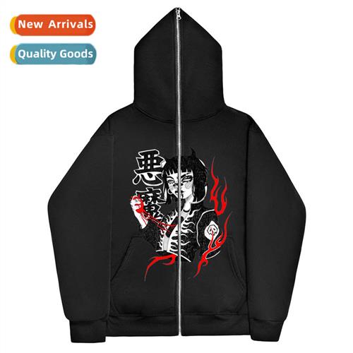 dark sweatshirt men  women hoodie gothic couple Harajuku lar