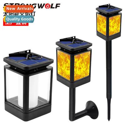 Solar Lawn Light Vintage Simulati Dynamic Flame Light Outdoo