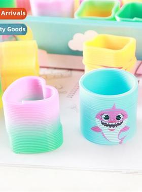 Mini Magic Rainbow Rings Kids Toys Plastic Spring Rings Cool