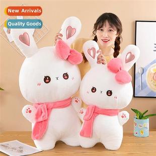 girls cute rabb sleep bed toys plush doll scarf Cute