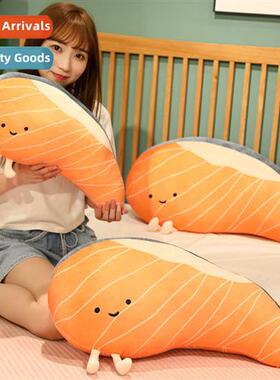 Simulati toys new salm pillow plush cute st food props furni