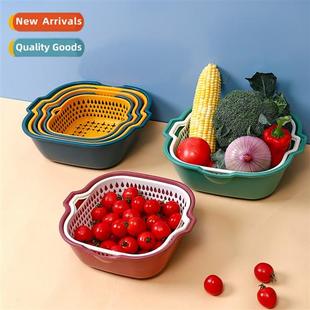 set three fru dishwashing div wash basin Double baskets